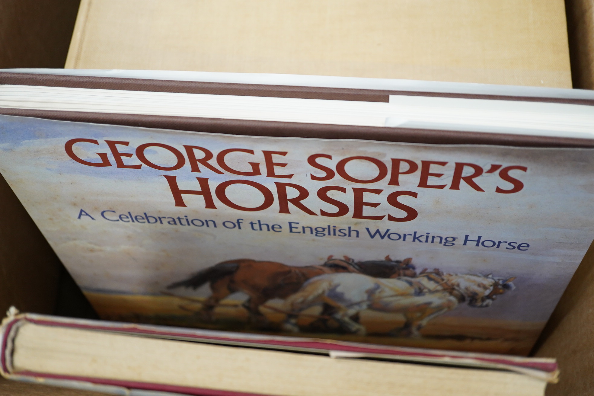 Walker, Stella A. Sporting Art: England 1700-1900. manyillus. (some coloured), d/wrapper, 4to. 1972; Heiney, Paul - George Soper's Horses. many illus. (some coloured), d.wrapper. 1990; together with other horse-related b